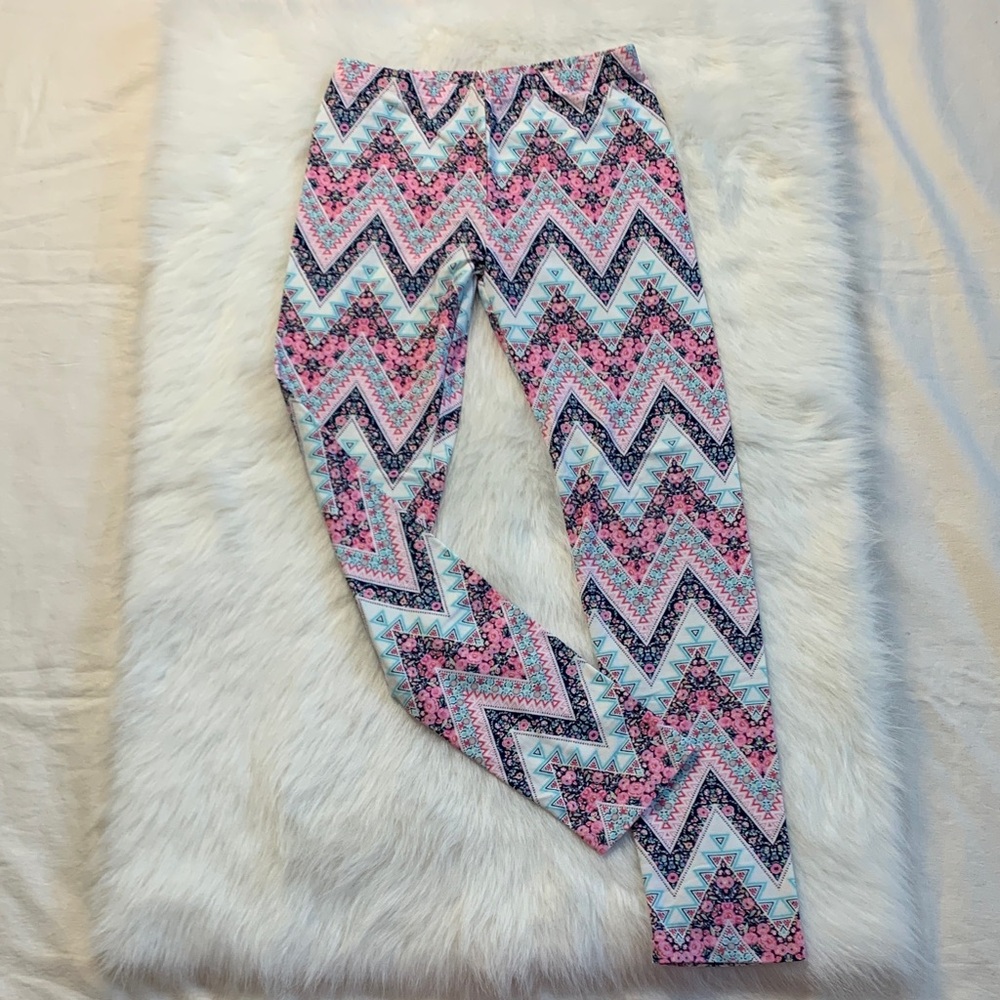 Pink Republic Kids Chevron Leggings - Pink, Blue, and Black